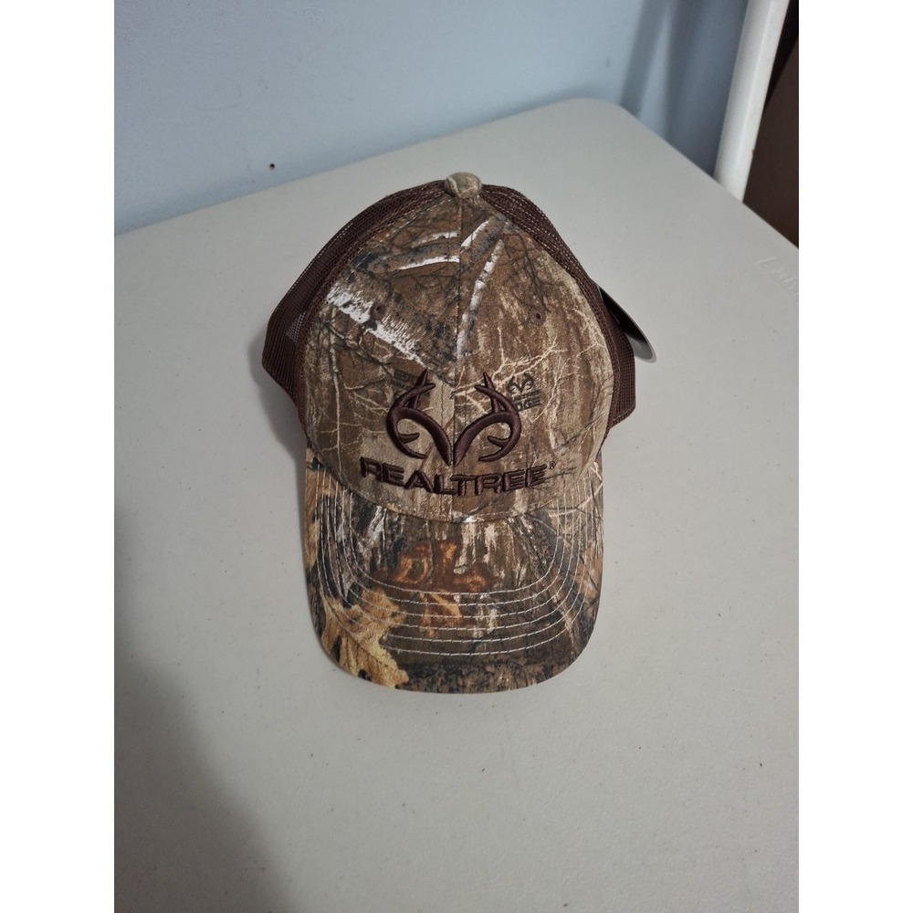 Realtree‎ Camo Trucker Brown Mesh Strapback Hat Cap